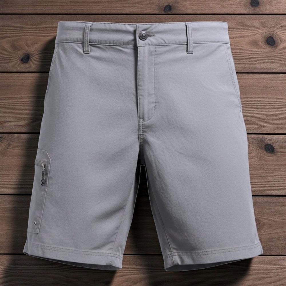 Magellan Outdoors Fish Gear Mens XL Gray Water‎ Repellent Cargo Fishing Shorts
